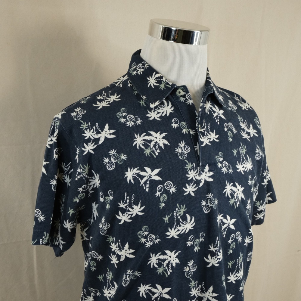 Polo Ralph Lauren Small Vintage Polo Shirt Navy Hawaiian Palm Tree Pineapples